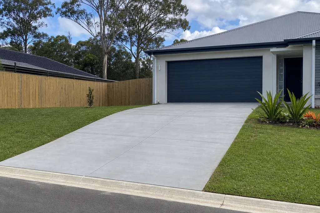 Representative finished concrete driveway at a suburban Brisbane home