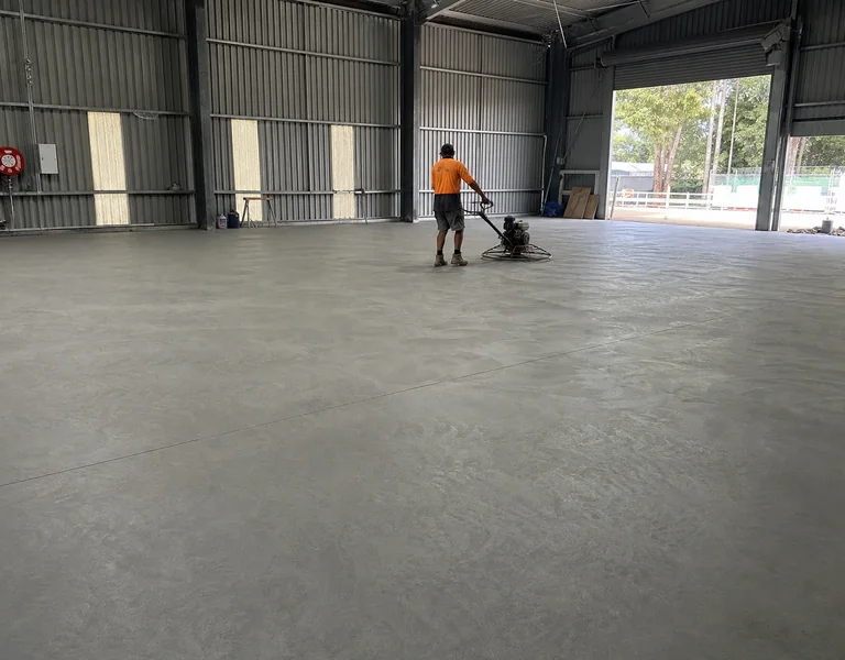 Commercial concrete floor being finished